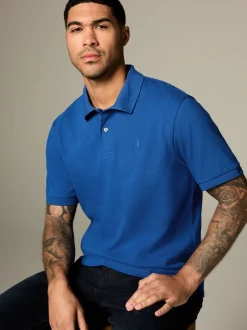 Poloshirts|T-Shirts En Hemden*Next Donkerblauw - Normale Pasvorm - Piqué poloshirt met korte mouwen