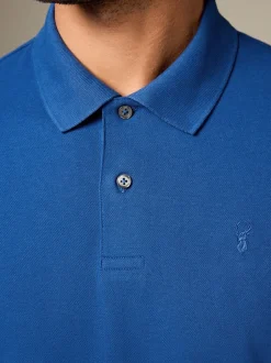 Poloshirts|T-Shirts En Hemden*Next Donkerblauw - Normale Pasvorm - Piqué poloshirt met korte mouwen