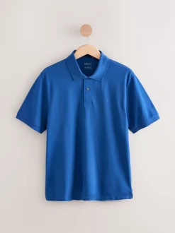 Poloshirts|T-Shirts En Hemden*Next Donkerblauw - Normale Pasvorm - Piqué poloshirt met korte mouwen
