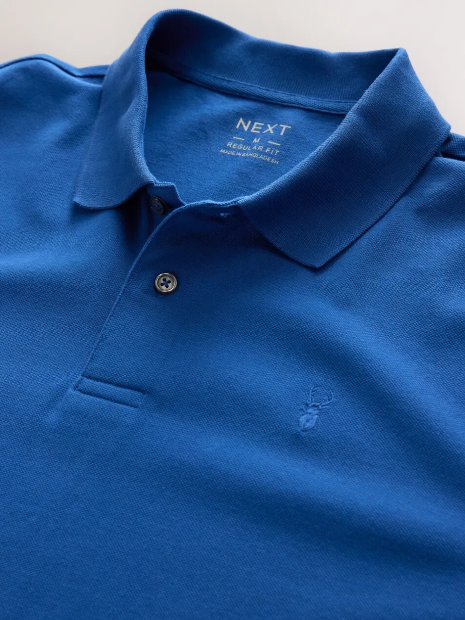 Poloshirts|T-Shirts En Hemden*Next Donkerblauw - Normale Pasvorm - Piqué poloshirt met korte mouwen