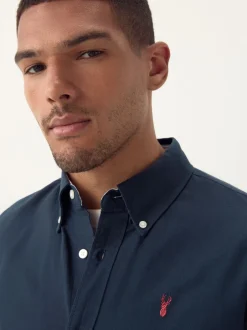 Formele Overhemden|Shirts|Next Donkerblauw - Normale Pasvorm - Oxford-overhemd met korte mouwen