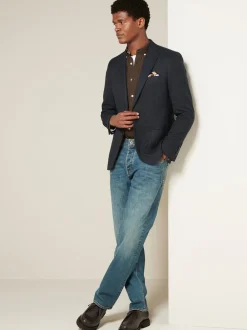 Blazers En Business-Jasjes*Next - Normale Pasvorm - Modieuze blazer met textuur Donkerblauw