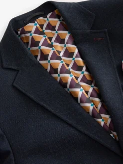 Blazers En Business-Jasjes*Next - Normale Pasvorm - Modieuze blazer met textuur Donkerblauw