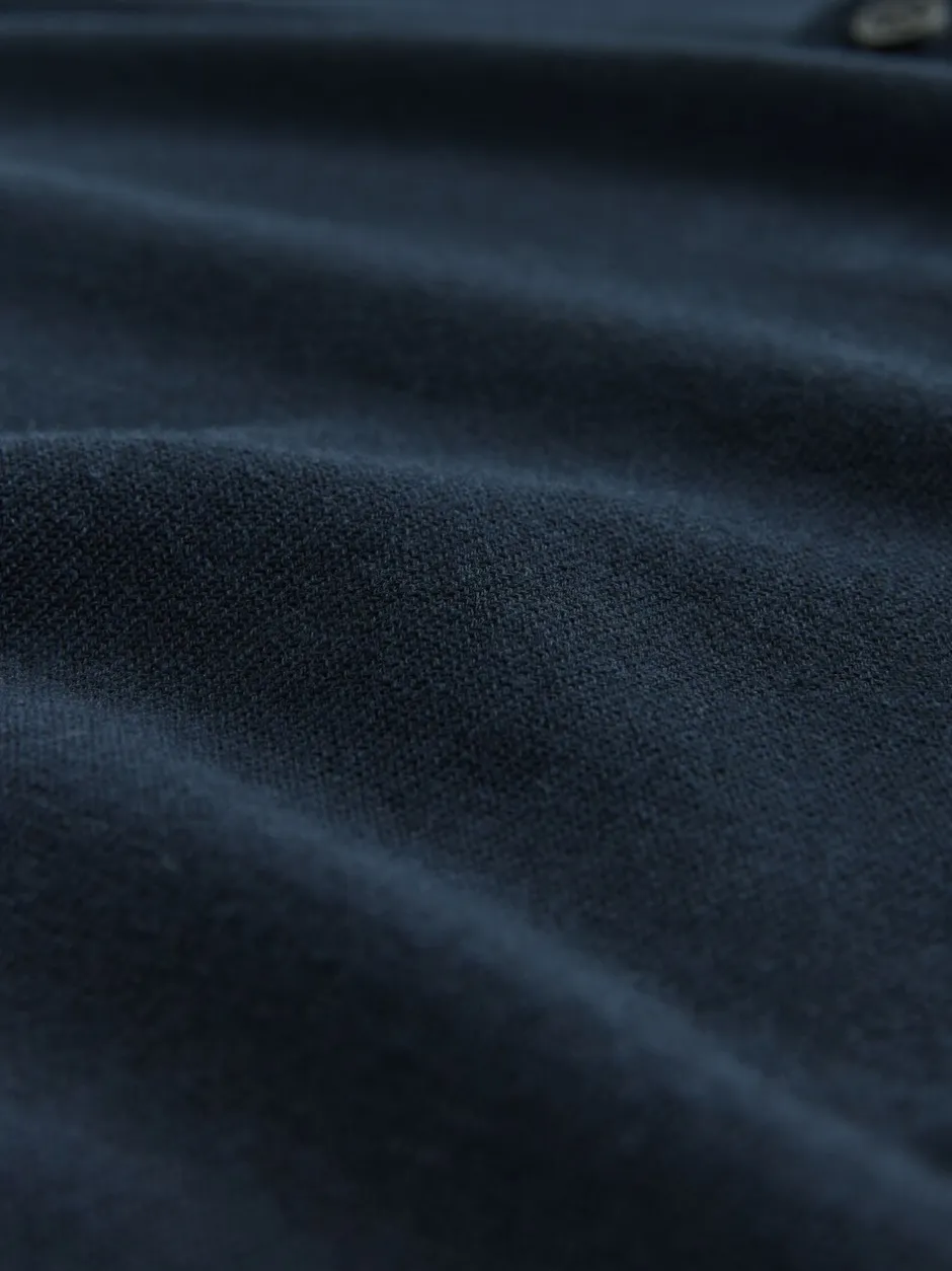 Gebreide Kleding|T-Shirts En Hemden|Next Donkerblauw - Normale Pasvorm - Katoenrijk gebreid poloshirt met lange mouwen