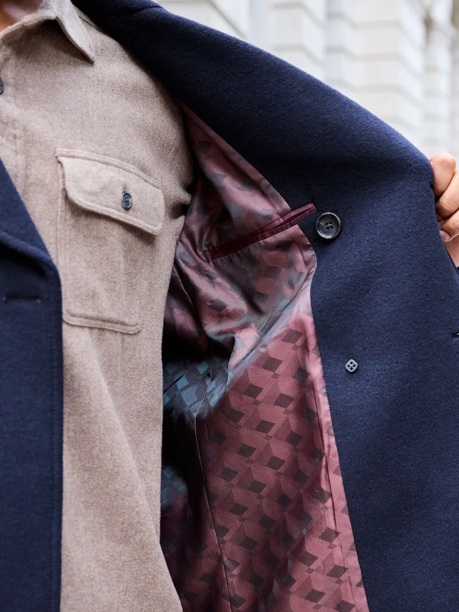 Jassen En Jacks|Next - Normale Pasvorm - Zacht aanvoelende marinejas met wol Donkerblauw