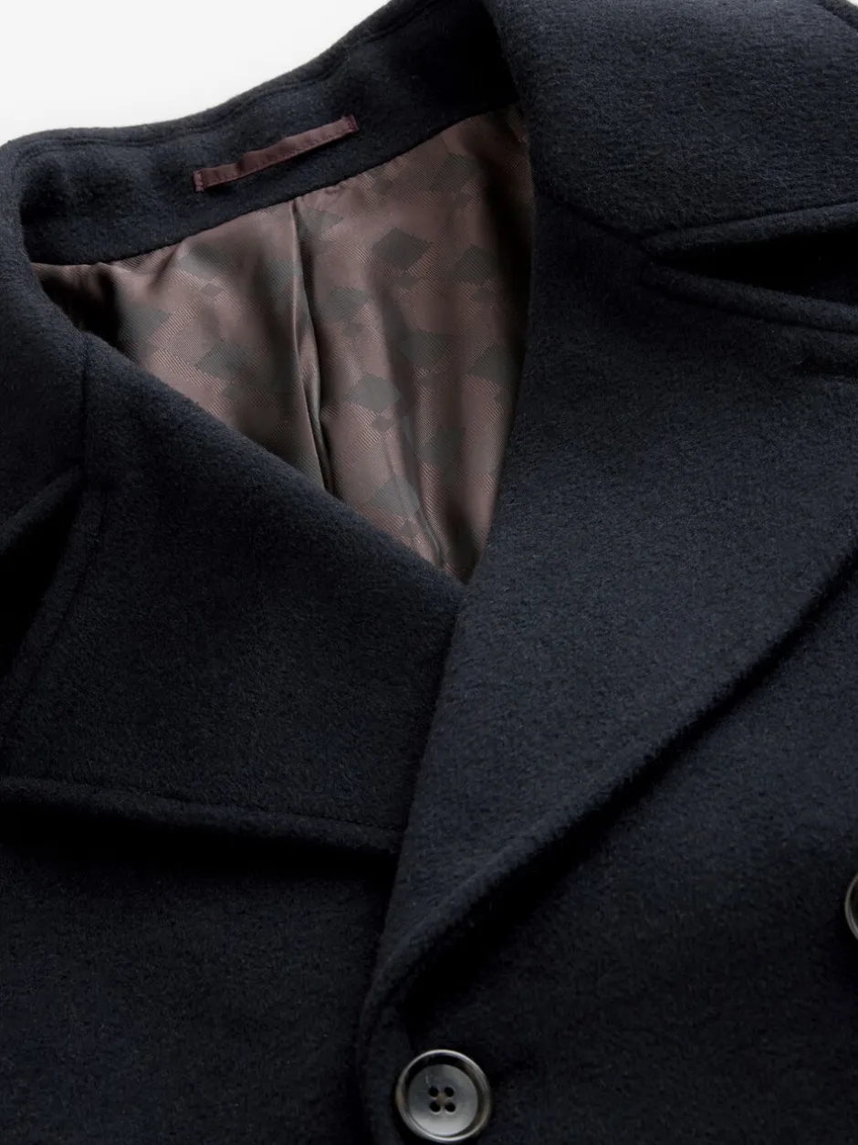 Jassen En Jacks|Next - Normale Pasvorm - Zacht aanvoelende marinejas met wol Donkerblauw