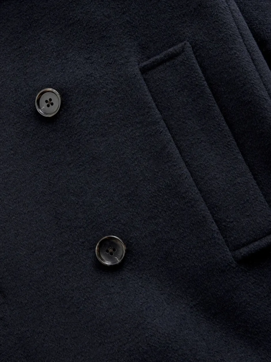 Jassen En Jacks|Next - Normale Pasvorm - Zacht aanvoelende marinejas met wol Donkerblauw