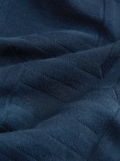 Poloshirts|T-Shirts En Hemden|Next Donkerblauw - Normale Pasvorm - Net jacquard poloshirt