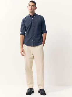 Formele Overhemden|Shirts|Next Donkerblauw - Normale Pasvorm - Oxford-hemd met lange mouwen