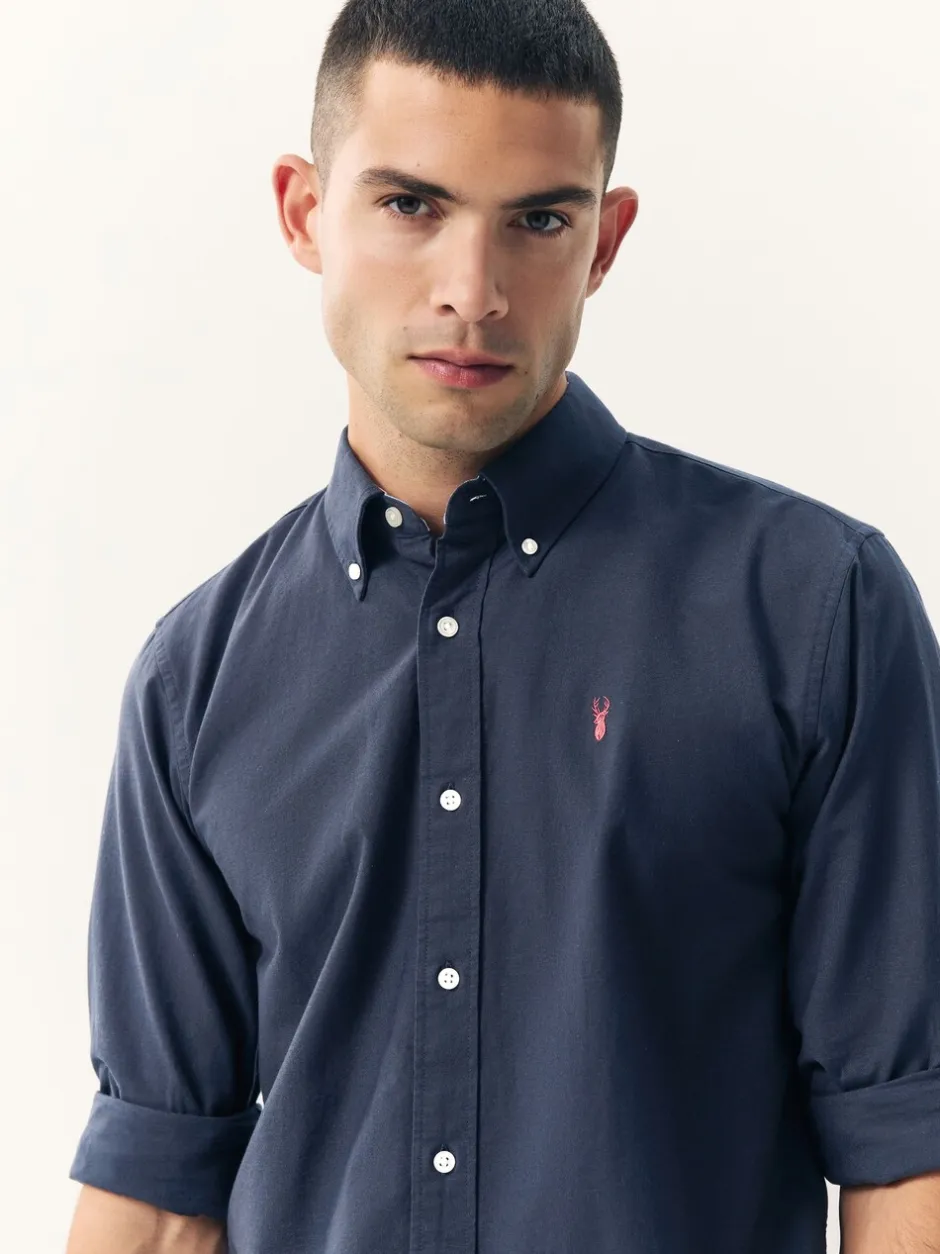 Formele Overhemden|Shirts|Next Donkerblauw - Normale Pasvorm - Oxford-hemd met lange mouwen