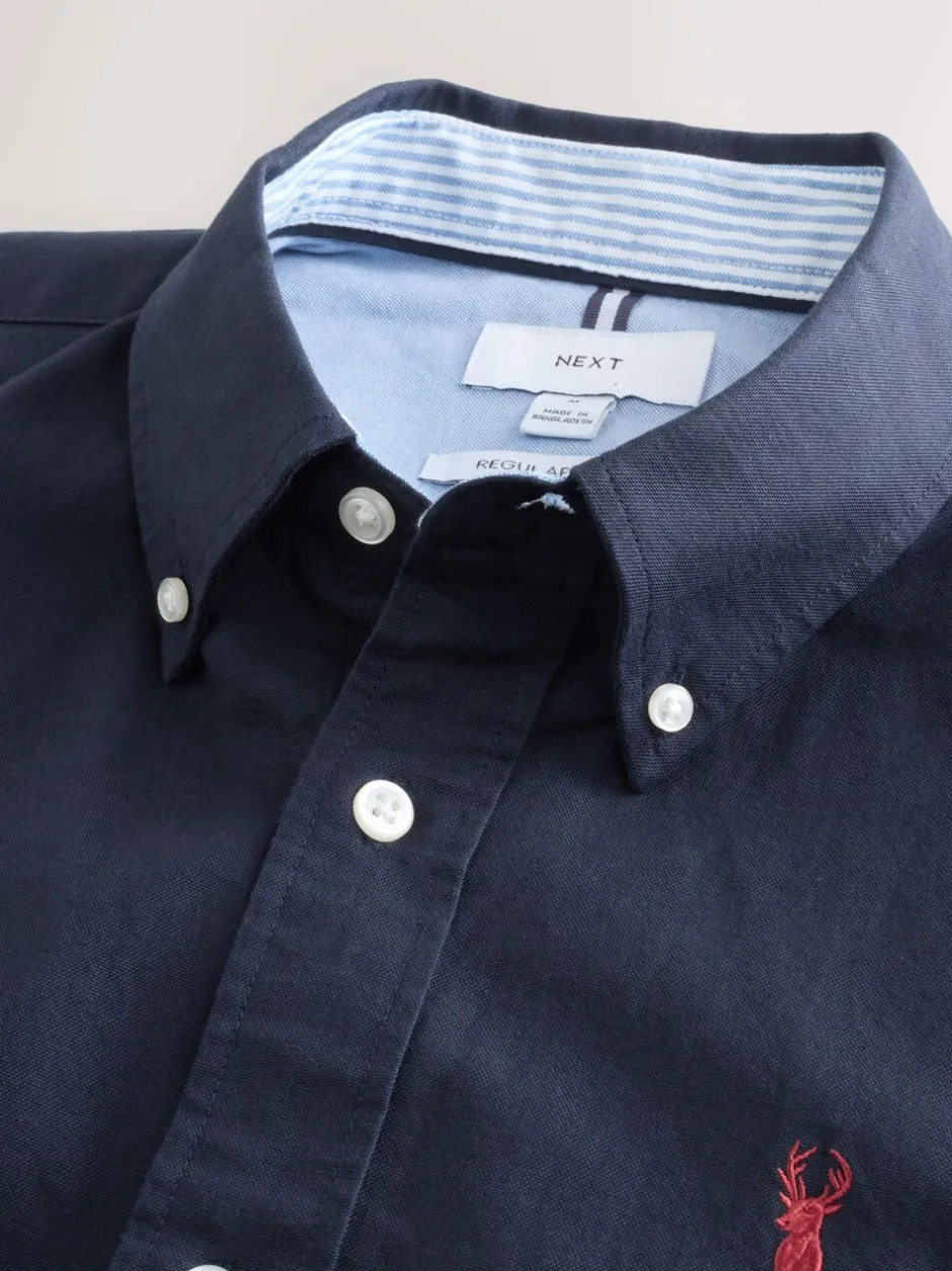Formele Overhemden|Shirts|Next Donkerblauw - Normale Pasvorm - Oxford-hemd met lange mouwen