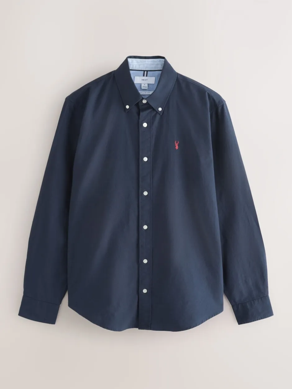 Formele Overhemden|Shirts|Next Donkerblauw - Normale Pasvorm - Oxford-hemd met lange mouwen