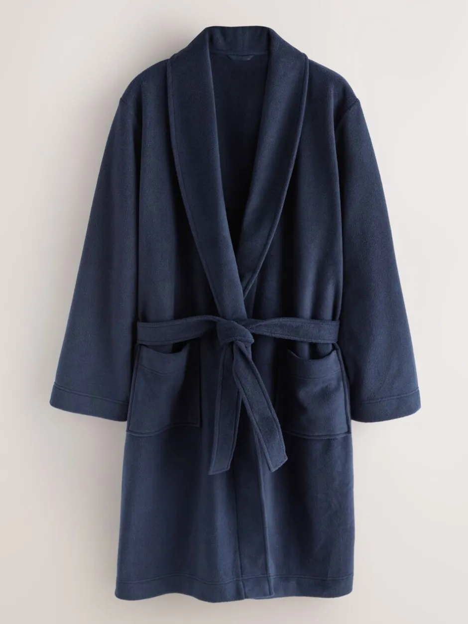 Kamerjassen En Badjassen|Next Donkerblauw - Ochtendjas van fleece