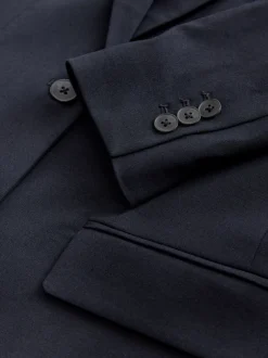 Kostuums En Werkkleding|Next - Op maat gemaakte blazer met enkele rij knopen van wol Donkerblauw