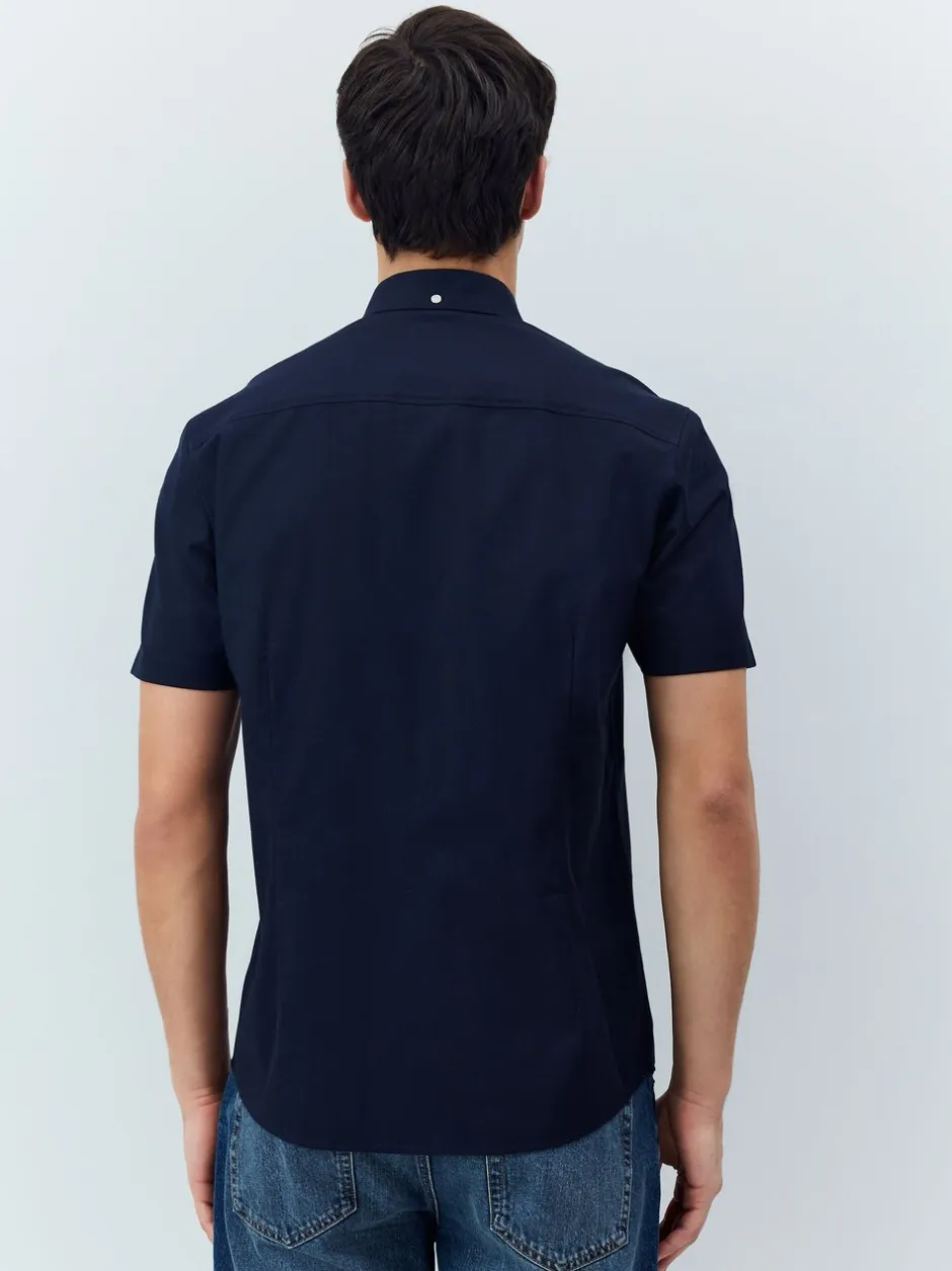 Shirts*Next - Oxford overhemd met stretch en korte mouwen Donkerblauw