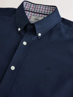Shirts*Next - Oxford overhemd met stretch en korte mouwen Donkerblauw