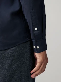Formele Overhemden|Shirts|Next Donkerblauw - Oxford-stretchoverhemd met lange mouwen