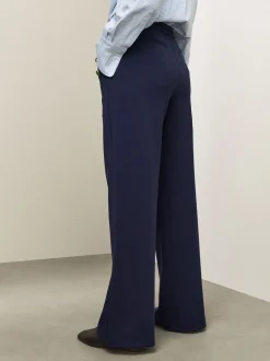 Kostuums En Werkkleding*Next - Ponte Broek met Wijde pijpen en goudkleurige knoopdetails Donkerblauw