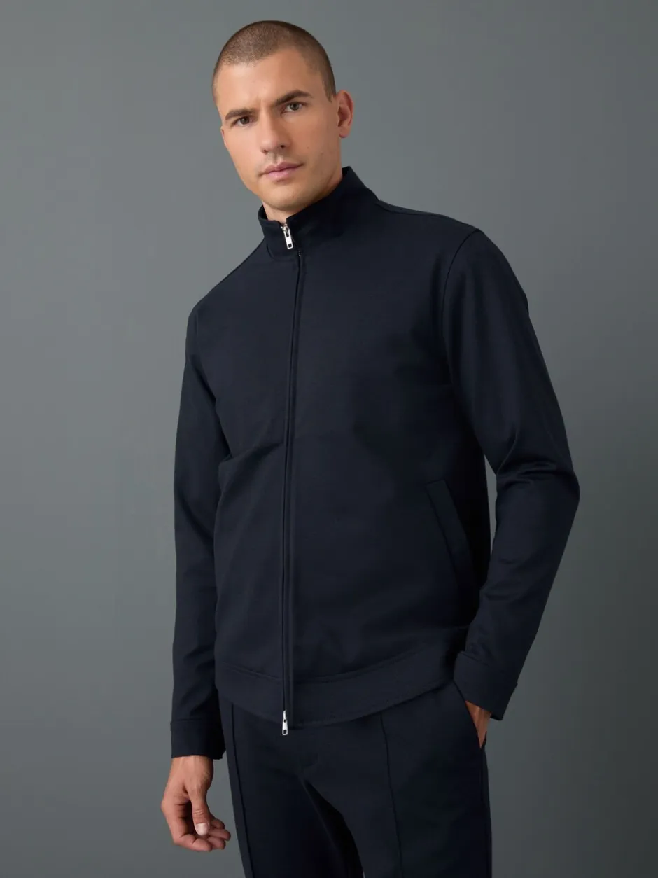 Blazers En Business-Jasjes*Next - Premium slimme opstaande kraag met rits en wol Donkerblauw