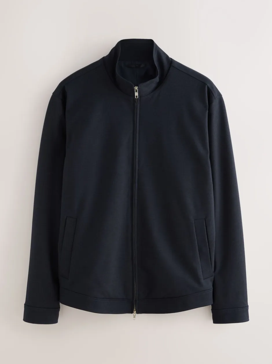Blazers En Business-Jasjes*Next - Premium slimme opstaande kraag met rits en wol Donkerblauw
