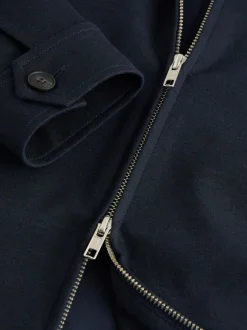Blazers En Business-Jasjes*Next - Premium slimme opstaande kraag met rits en wol Donkerblauw