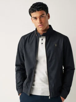 Jassen En Jacks|Next - Regenbestendig Harrington jack met geruite voering Donkerblauw