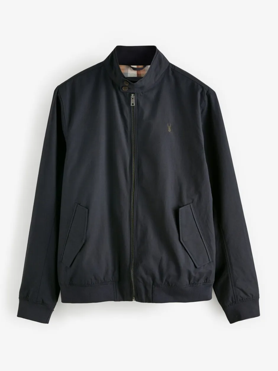Jassen En Jacks|Next - Regenbestendig Harrington jack met geruite voering Donkerblauw