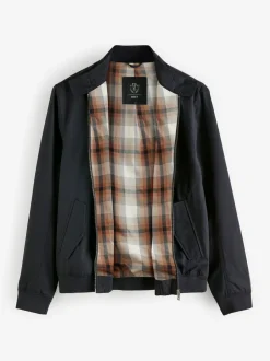 Jassen En Jacks|Next - Regenbestendig Harrington jack met geruite voering Donkerblauw
