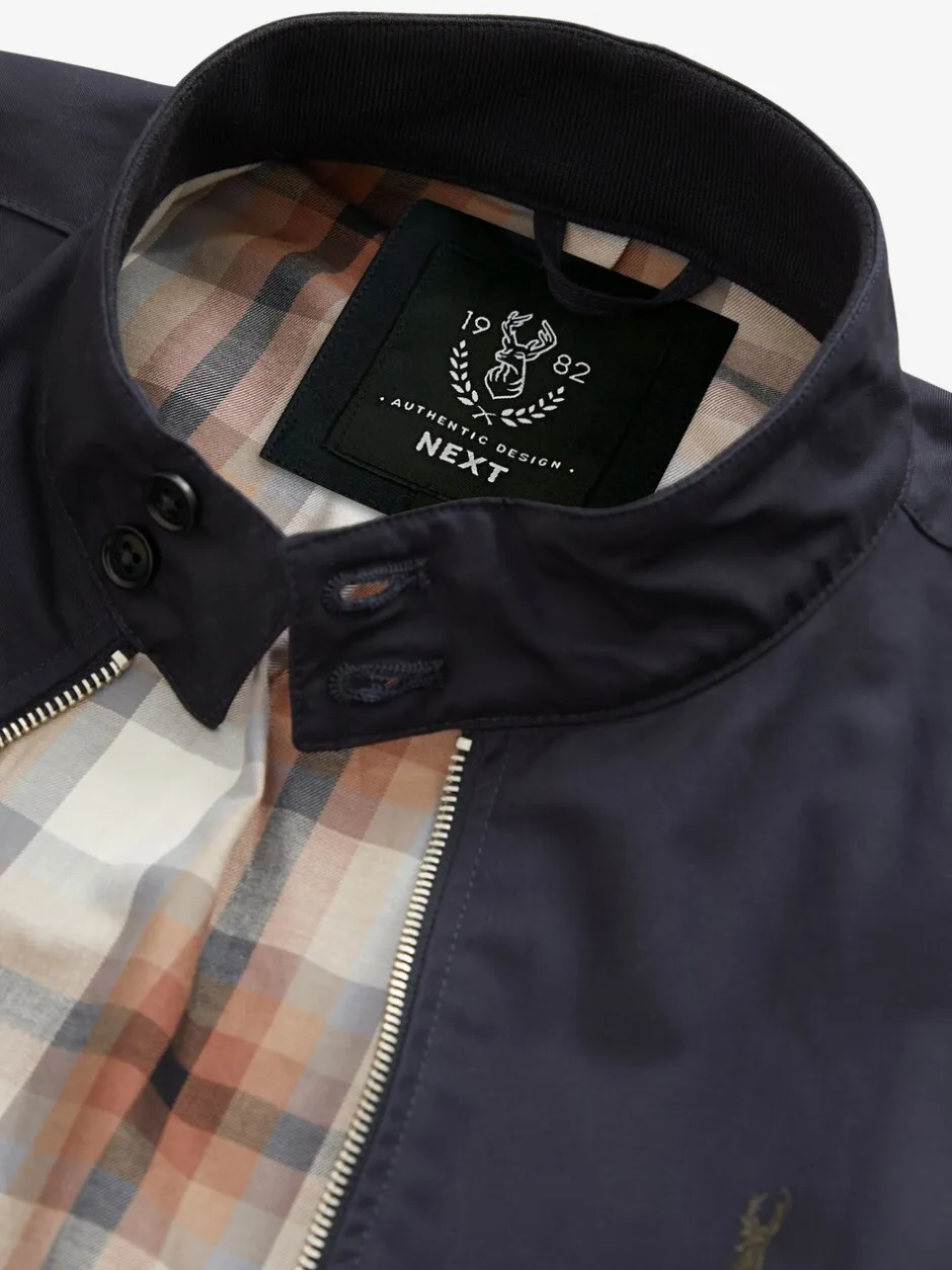 Jassen En Jacks|Next - Regenbestendig Harrington jack met geruite voering Donkerblauw