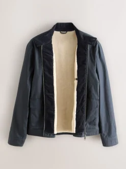 Jassen En Jacks|Next - Regenbestendig Harrington jack met borgvoering Donkerblauw
