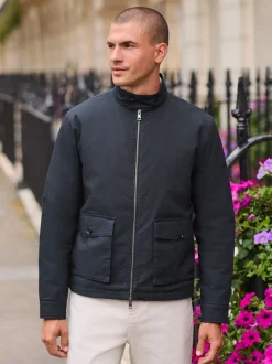 Jassen En Jacks|Next - Regenbestendig Harrington jack met borgvoering Donkerblauw