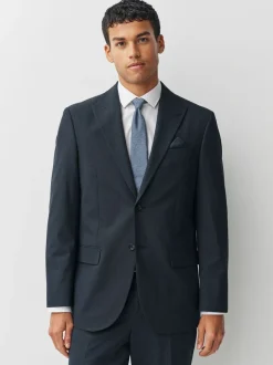 Blazers En Business-Jasjes|Pakken|Next - Regular fit Motionflex colbert met puppytooth-textuur Donkerblauw