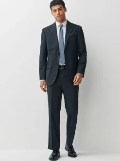 Blazers En Business-Jasjes|Pakken|Next - Regular fit Motionflex colbert met puppytooth-textuur Donkerblauw