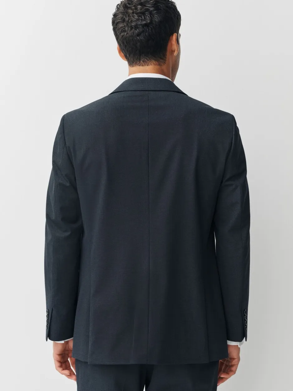 Blazers En Business-Jasjes|Pakken|Next - Regular fit Motionflex colbert met puppytooth-textuur Donkerblauw