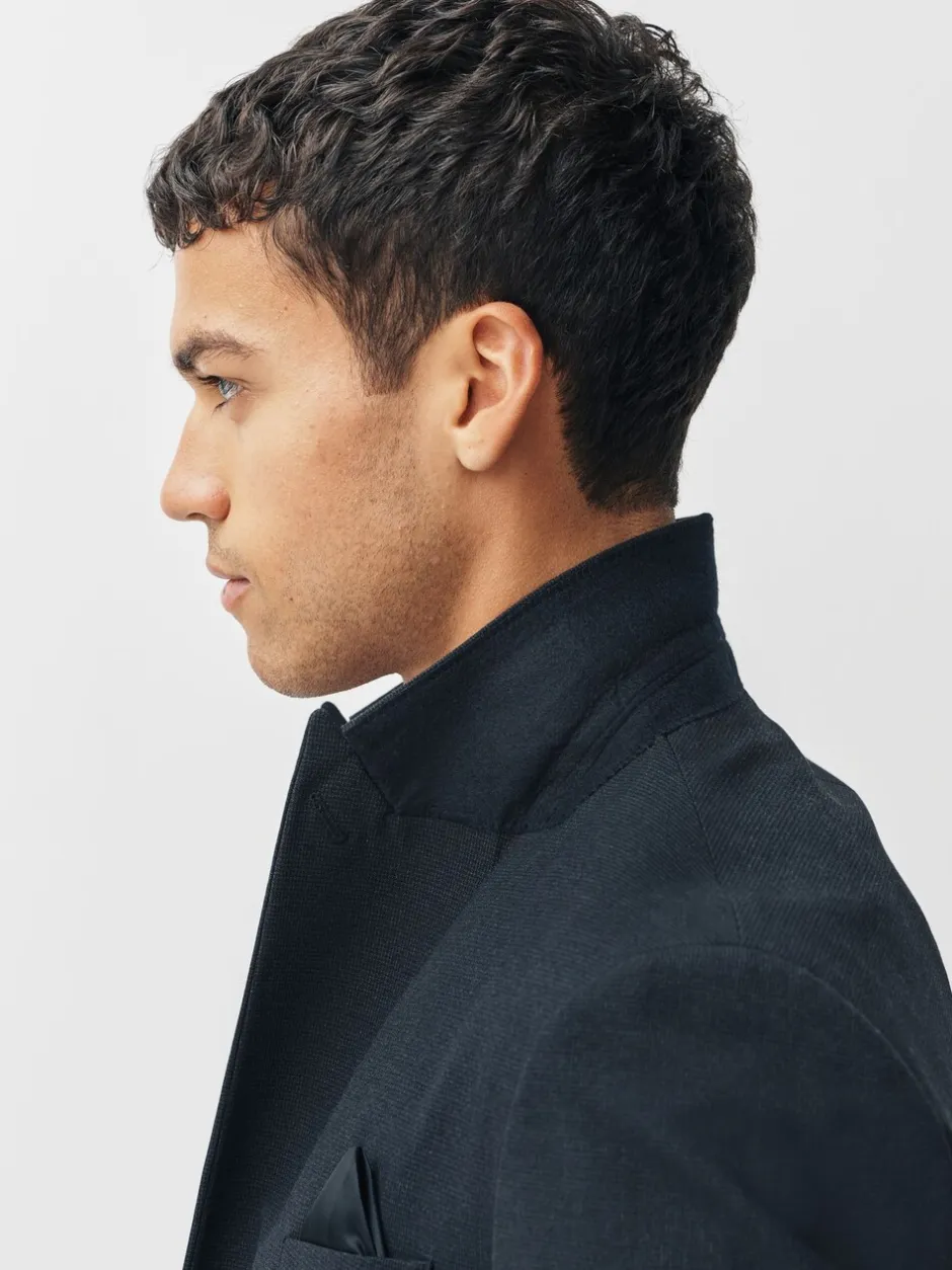 Blazers En Business-Jasjes|Pakken|Next - Regular fit Motionflex colbert met puppytooth-textuur Donkerblauw
