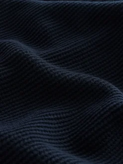 Gebreide Kleding|Next - Regular Fit getextureerde schijn-Oxford overhemdtrui Donkerblauw