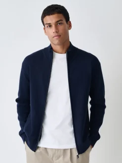 Gebreide Kleding|Next - Regular Fit 100% Cotton Premium Zip-Through Cardigan Donkerblauw