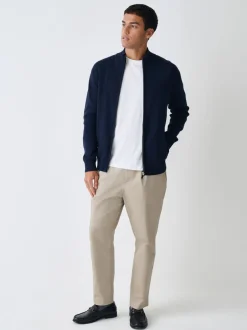 Gebreide Kleding|Next - Regular Fit 100% Cotton Premium Zip-Through Cardigan Donkerblauw