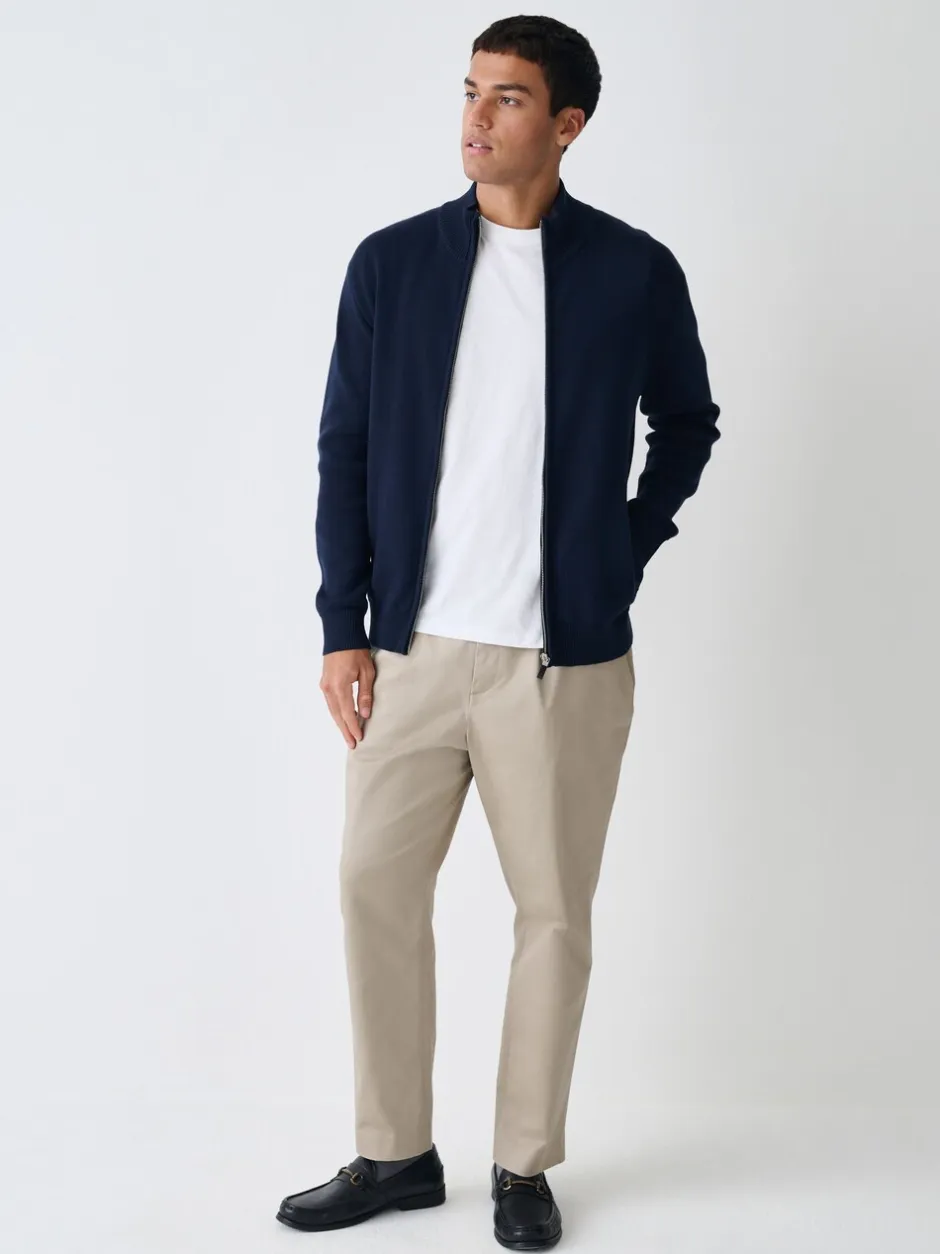 Gebreide Kleding|Next - Regular Fit 100% Cotton Premium Zip-Through Cardigan Donkerblauw