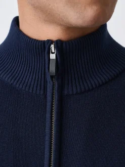 Gebreide Kleding|Next - Regular Fit 100% Cotton Premium Zip-Through Cardigan Donkerblauw