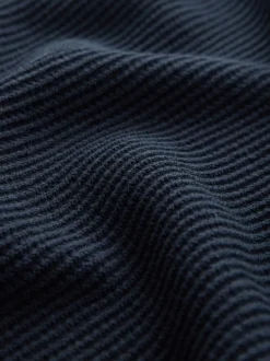 Gebreide Kleding|Next - Regular Fit getextureerde schijn-Oxford overhemdtrui Donkerblauw
