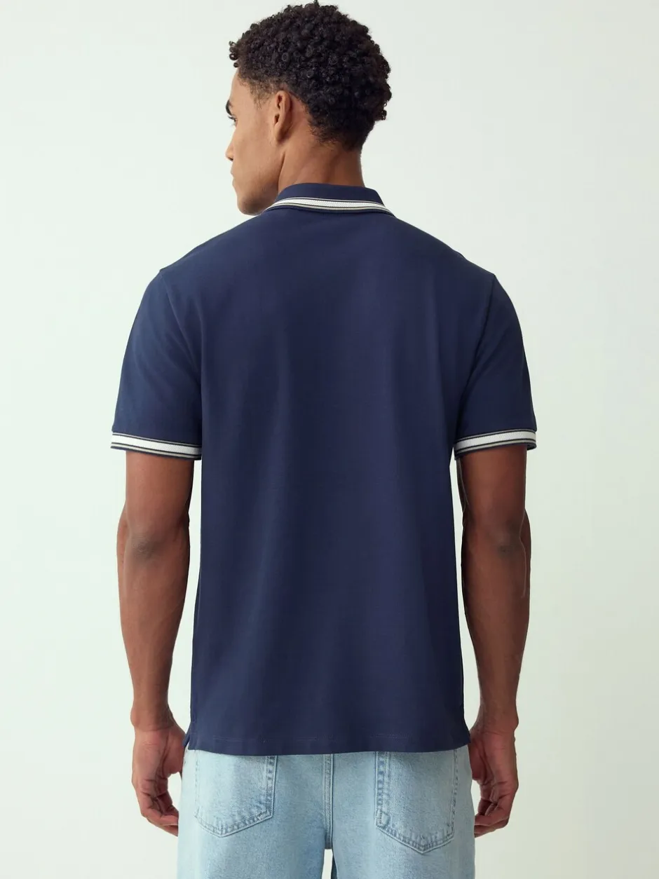 Poloshirts*Next Donkerblauw - Regular fit poloshirt met korte mouwen en contrasterende randen