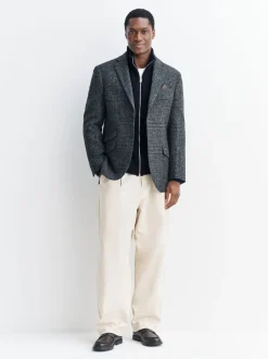 Gebreide Kleding|Next Donkerblauw - Regular Fit Waffle Texture Chenille Zip Through Cardigan