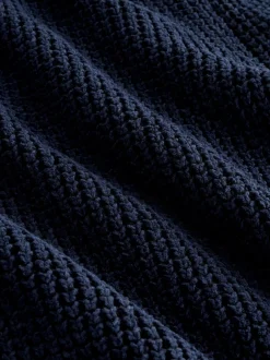 Gebreide Kleding|Next Donkerblauw - Regular Fit Waffle Texture Chenille Zip Through Cardigan