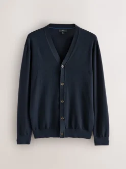 Gebreide Kleding|Next - Regular-fit vest met hoog katoengehalte Donkerblauw