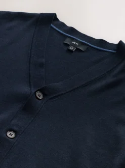Gebreide Kleding|Next - Regular-fit vest met hoog katoengehalte Donkerblauw