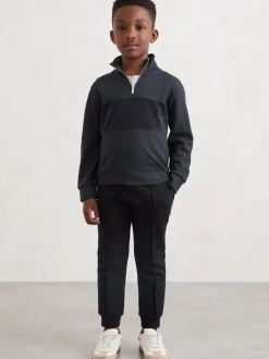 Jeans En Joggingbroeken|Reiss - Premier Premium Interlock Drawstring Joggers Donkerblauw