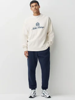 Joggingbroeken|Next - Relaxed fit - Slim Fit Brushback Heavyweight Joggers Donkerblauw