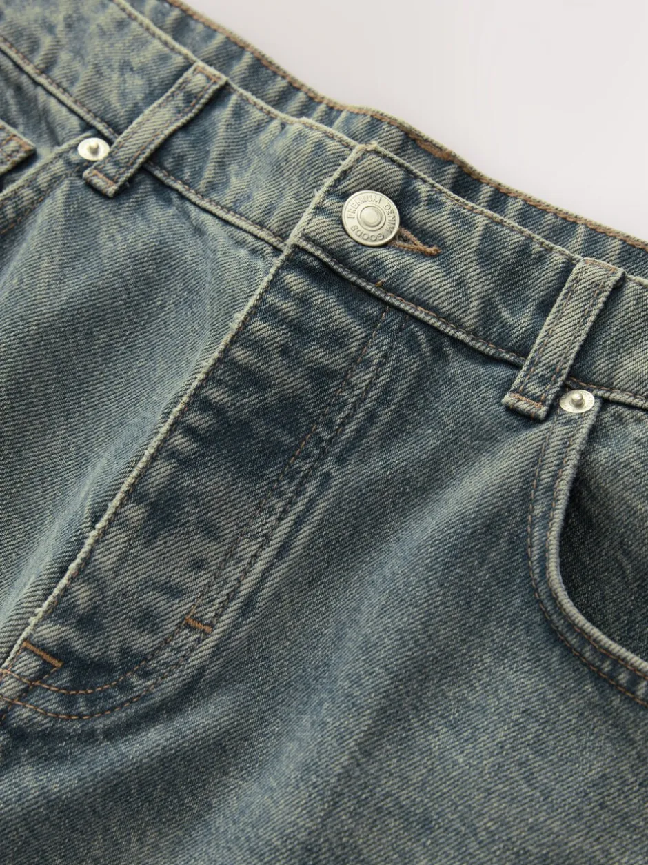 Jeans|Next - Relaxed fit - Vintage wash denim jeans Donkerblauw