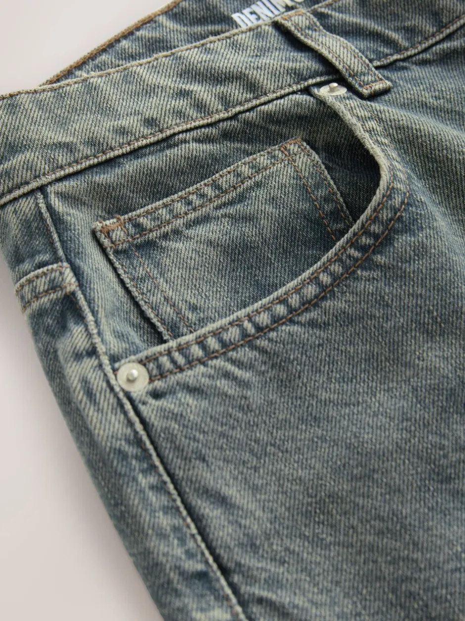 Jeans|Next - Relaxed fit - Vintage wash denim jeans Donkerblauw